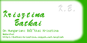 krisztina batkai business card